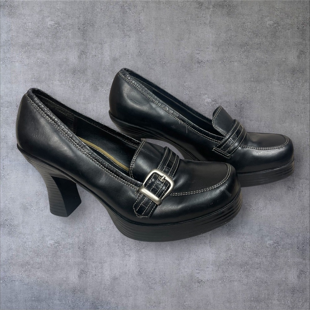 VTG Y2K l.e.i Chunky Platform Shoes Womens 8.5 Office Siren Dark Academia Retro